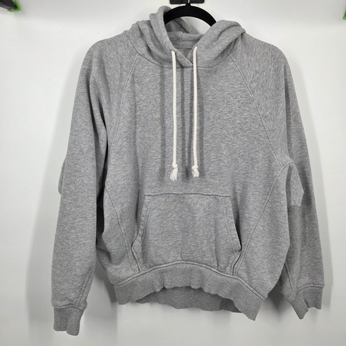 Madewell S Gray Heather Terry Relaxed Raglan Hoodie Sweatshirt Atheisure Lounge