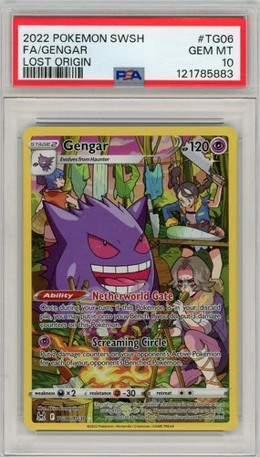 PSA 10 2022 Pokemon SWSH FA/Gengar Lost Origin #TG06