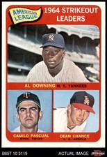 1965 Topps #11 Al Downing AL Strikeout Leaders 8 - NM/MT