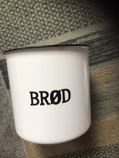 Enamel Bread German Brod Bin Small White Black See Other Enamel Etc