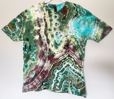 Custom Handmade Geode Ice Dye Tie Dye T-Shirt, Short Sleeve Geode Tee, Adult XL