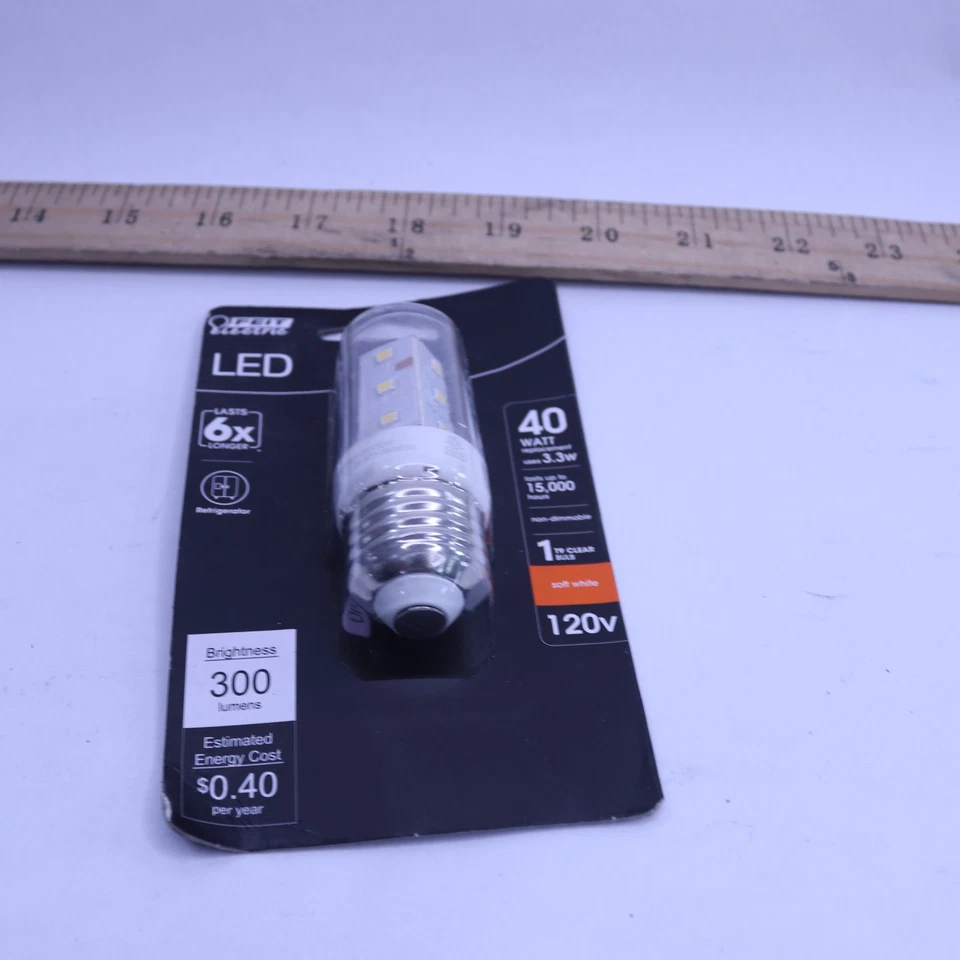 Refrigerator Appliance LED Light Bulb T9 Short Clear Glass E26 Soft White 2700K - Image 4 of 4