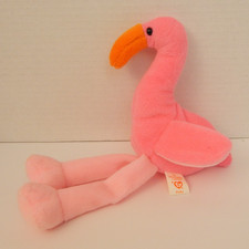 Ty ~ Beanie Babies * 1995 * 'Pinky' the Pink Flamingo * NO Hang Tag