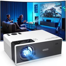 FUDONI Projector with WiFi and Bluetooth 4K Support, 300ANSI Outdoor Indoor P...