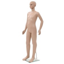 Mannequin Enfant Corps Complet avec Base Verre Beige 140 cm Vitrines vidaXL