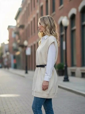 ZARA Oversized Pullunder / Tunika in Beige – Größe S - Bild 1 von 4