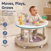 Baby Walker Activity Centre 360 Rotating Seat Music Lights Silent Wheels UK