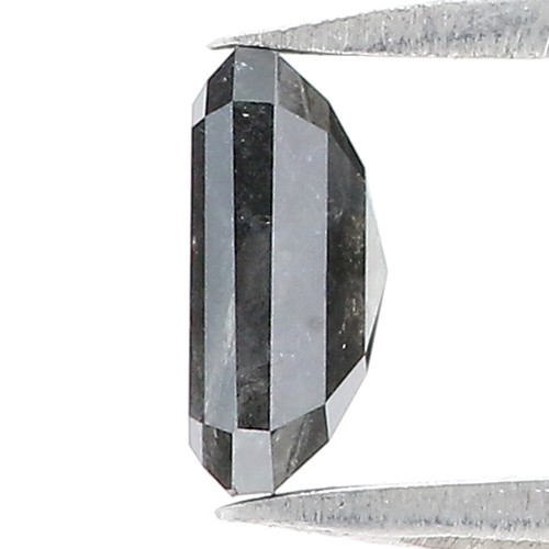 0.84 CT Natural Loose Emerald Cut Diamond 6.20 MM Salt And Pepper Diamond QN257 - Picture 5 of 8