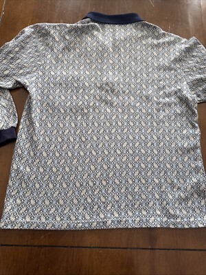 VTG 80s Valentino Coupeau Paris Men's L Collared Knit Shirt