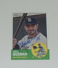 JESUS GUZMAN SIGNED AUTO 2012 TOPPS HERITAGE CARD #410 SAN DIEGO PADRES ASTROS