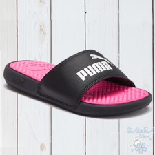 NWT PUMA COOL CAT AUTHENTIC YOUTH GIRLS KNOCKOUT PINK SLIP ON SLIDES SANDALS