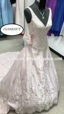 Formal Dress Gown Bridal Satin Chapel Train P.C. Mary's 9619 Dusty Rose Size 6