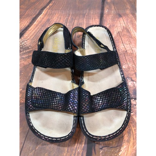 Alegria Verona Gemboree Black Metalllic Sandals VER-582 Womens 40 / 10 (7c93) - Picture 2 of 10
