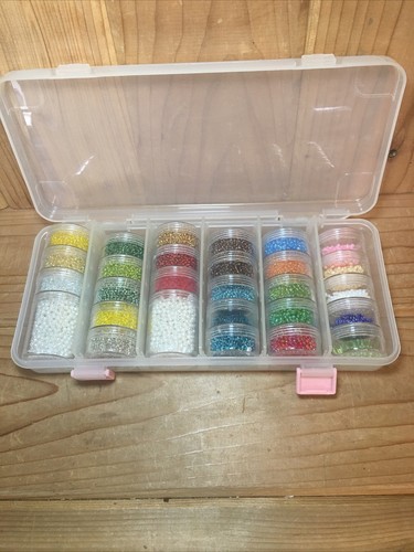 Assorted Seed Beads for Art & Crafts Jewelry Making Beads Lot In Container