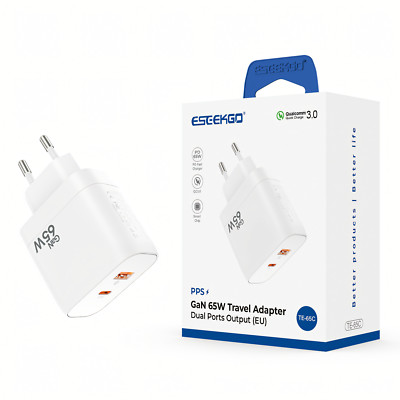 ESEEKGO USB-C und USB-A Ladegerät 65W Schnellladegerät Premium High Quality 20W