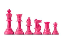 Wholesale Chess Staunton Colored Chess Pieces (Pink)