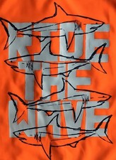 Water Shirt size 2T Osh Kosh B'gosh boys Girls Sharks Coverup beach Pool Orange