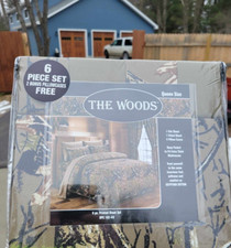 NATURAL BROWN CAMO 6 pc QUEEN SIZE SHEETS AND PILLOWCASES SET CAMOUFLAGE WOODS