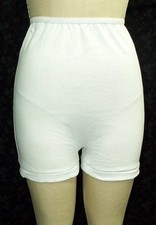 3 Pair White Long Leg 100 Cotton Panties Trunk Panty Extended Sizes 5 thru 15