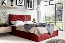 Boxspringbett Schlafzimmerbett 140x200cm LAZARO Nr.1 Rot inkl. Bettkasten