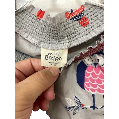 mini boden owl dress Minna Collared Woven Dress-Pink Owl Embroidery