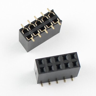 5Pcs 2.54mm Pitch 2x5 Pin 10 Pin Female Double Dual Row SMT Pin Header Strip
