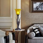 Glitzlamp Lily with Iris Touch Table Lamp for Living Room,3-Way dimmable cast ir — photo 3
