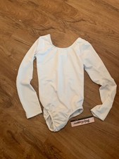 Long Sleeve Leotard Girls size 12-14 White
