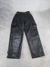 Wilfred Pants Womens 00 Black Faux Leather Cargo Button Fly High Rise