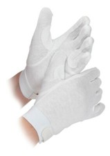 Shires Children's Newbury Horse Riding Gloves - White - Large - Pimple Grip