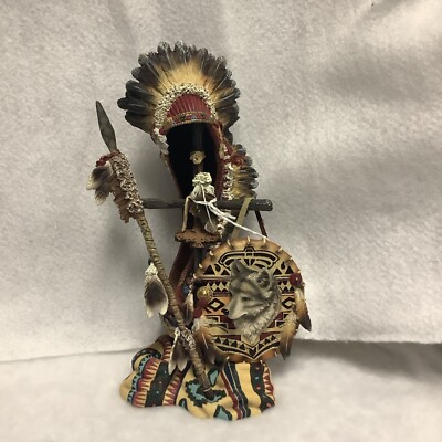 Resin Sculpted Native American Headdress Spear And Shield- The Sacred Councils