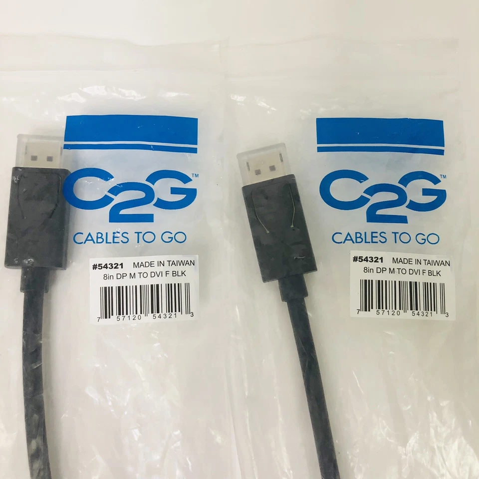 C2G 8in DisplayPort Male to Single Link DVI-D Female Black Adapter Converter - Image 2 of 4