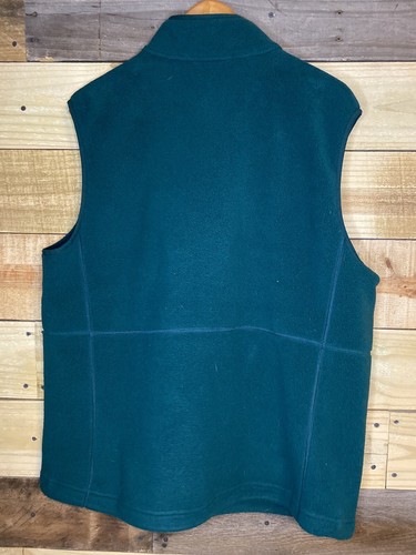 LL Bean Vest Men's XL Reg Green Mountain Classic Fleece Pockets Full Zip - Picture 2 of 4