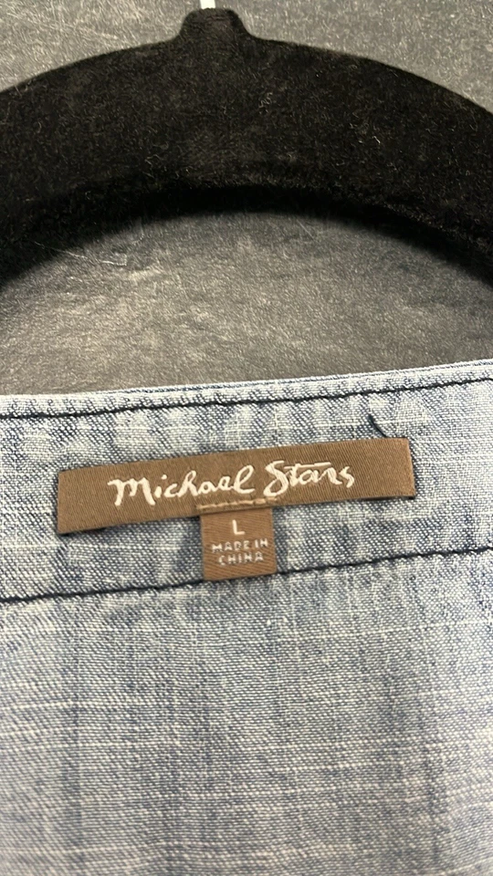 Michael Stars Women’s chambray tencel lace up shift dress size large - Image 4 of 4