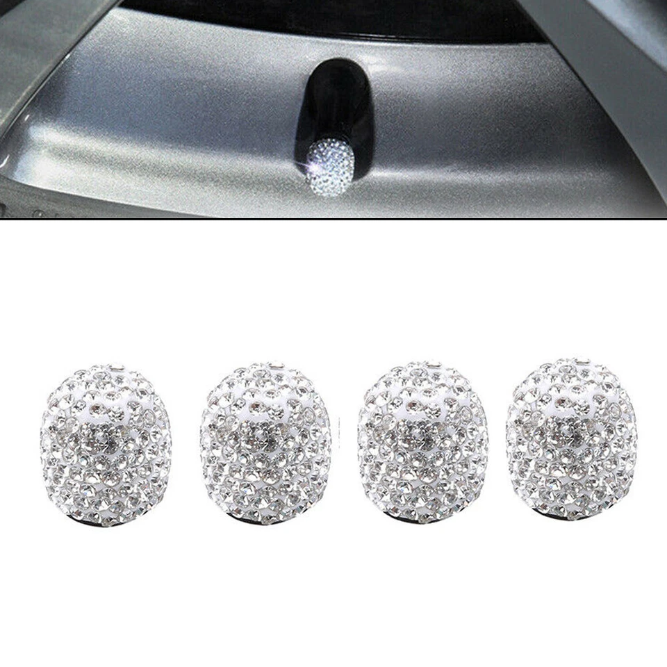4* Diamond Bling Válvula de Neumático de Rueda de Coche Vástagos Cubierta de Polvo de Aire Tapón de Tornillo Accesorios Foto 3 de 4