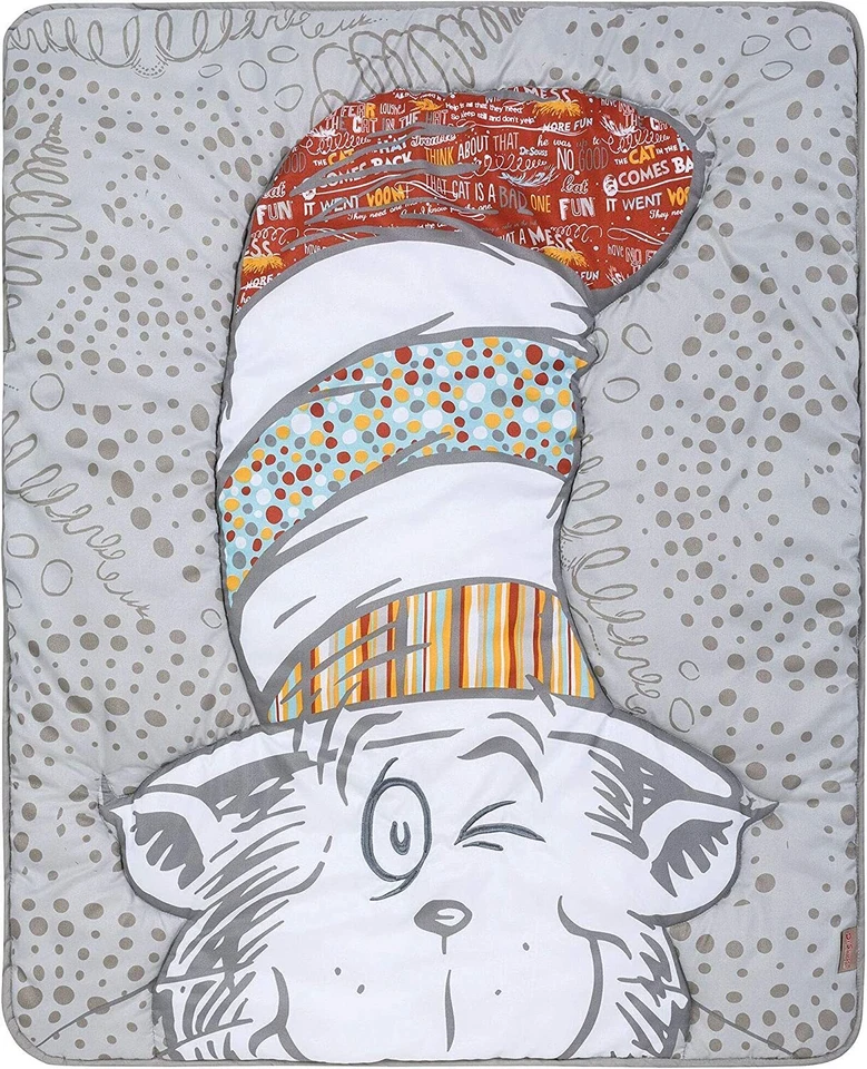 Dr. Seuss Peek-a-Boo Cat in The Hat 4 Piece Crib Bedding Set - Image 2 of 4