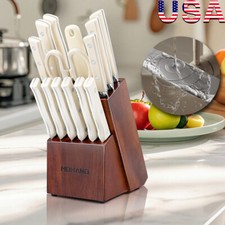 14-Piece Knife Set with Block High Carbon Stainless Steel Forged Cleaver Knives