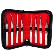 GERMAN Tweezers Set Stainless Steel Hobby Electronic Jewelry Watch Repairs Tool