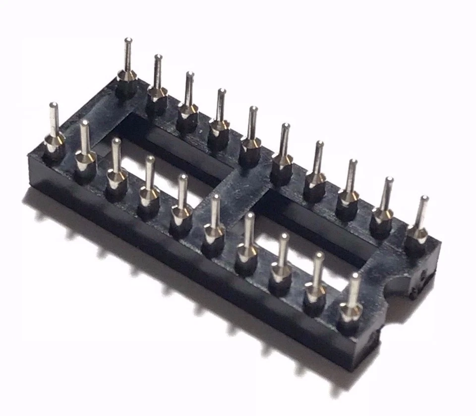 10 piezas enchufes IC DIP-20 mecanizados pasadores de contacto redondos agujeros 2,54 mm DIP20 DIP 20 Foto 4 de 4