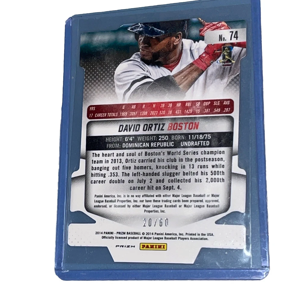David Ortiz PRIZM Card /60 Die Cut Ultra Rare Boston Red Sox Big Papi 2014 - Image 2 of 3