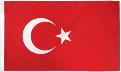''TURKIYE'' flag 2x3 ft polyester banner sign Turkey Middle East UN United Nations