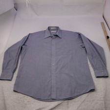 Pierre Cardin Shirt Mens 16-16.5 34/35 Oxford Button Up Long Sleeve Blue
