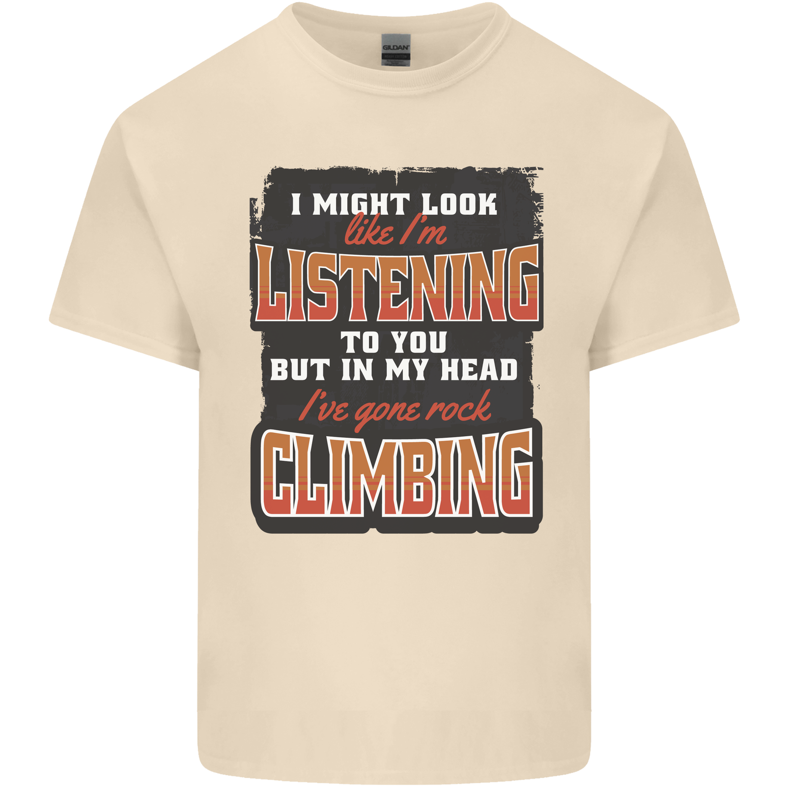My Head I've Gone Rock Climbing Climber Mens Cotton T-Shirt Tee Top