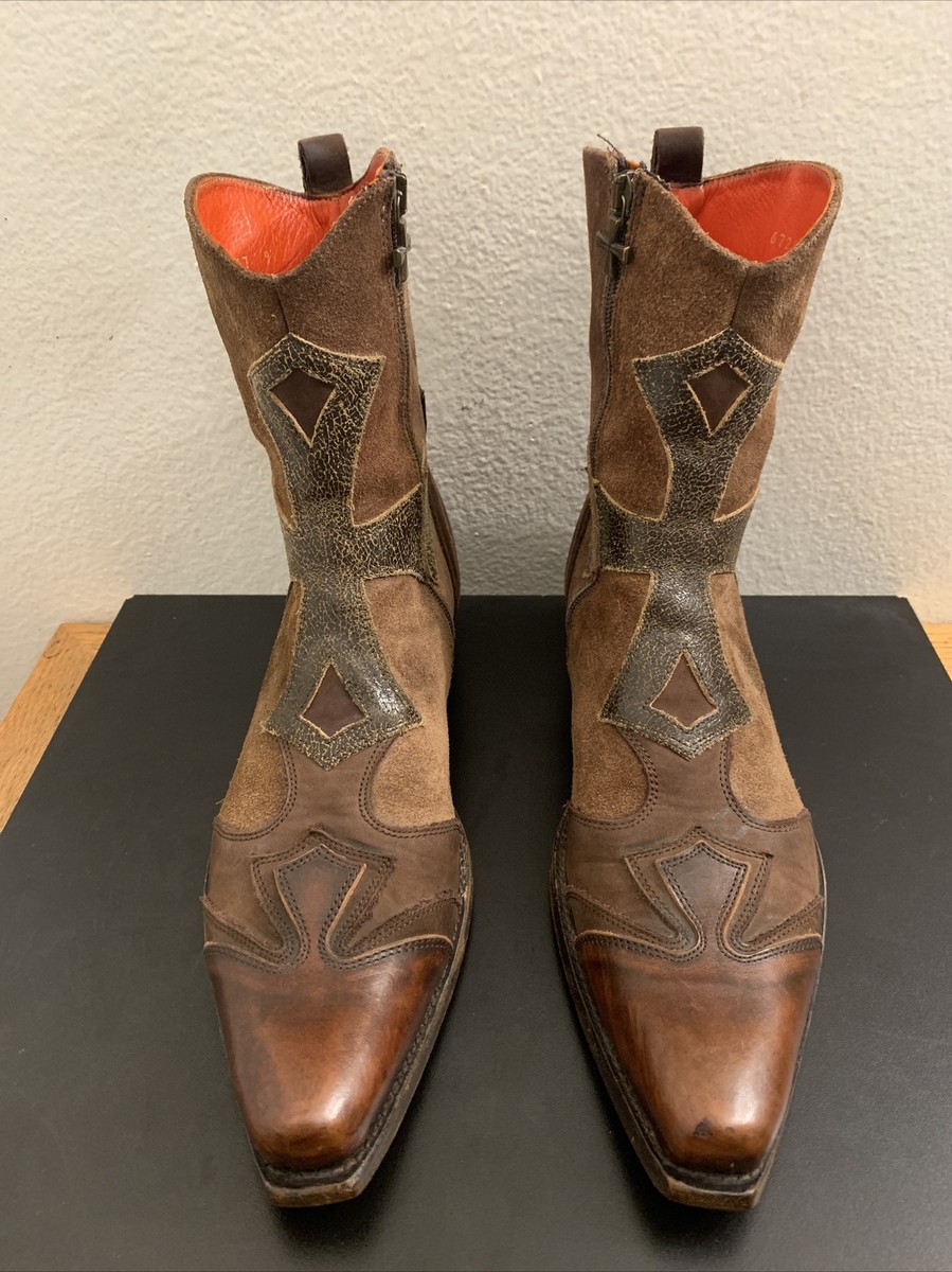Mark Nason Dallas Men's Boots Brown Leather Distressed Caramel