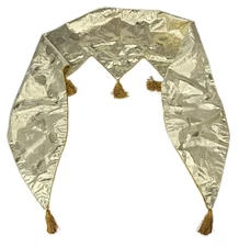 Gold Polka Dot Mantle Scarf Cover Tassels   95” x 16” +4” Tassels