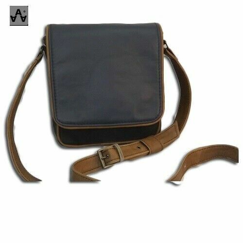 Men's Bicolor Leather Shoulder Bag - GIO Mini Style