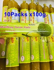 10Packs  Monthong Durian Paste Thai King Fruit Premium Food Delicious Snack 100g