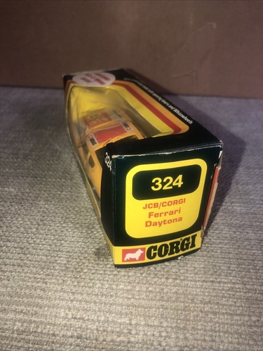 Vintage Corgi Toys No324 JCB/Corgi Le Mansell Ferrari Daytona 365 Yellow Boxed - Bild 8 von 9