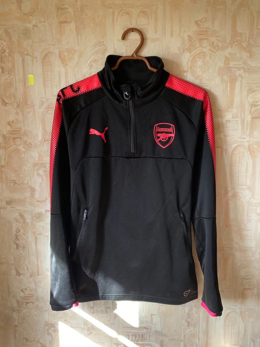 Puma Arsenal Long Sleeve 1/4 Zip Up Black Mens Football Jacket 751702