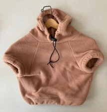 Dog  Hooded Beige Sweater W/ Adjustable Draw strings (See Photos For sizing)